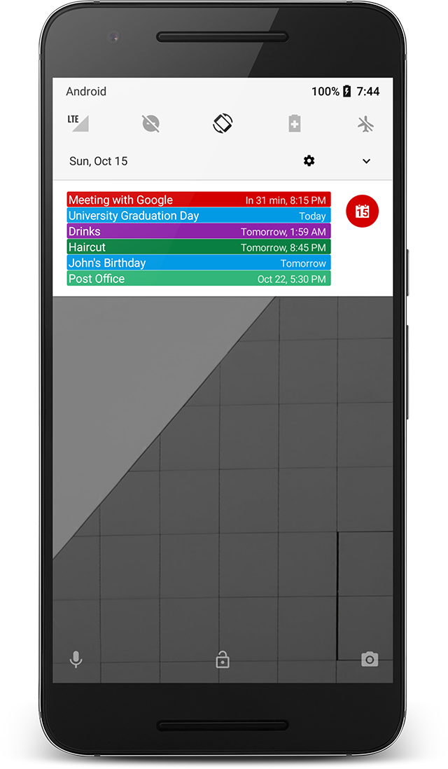 Calendar Notify Agenda on Status, Lock and Widget Android App